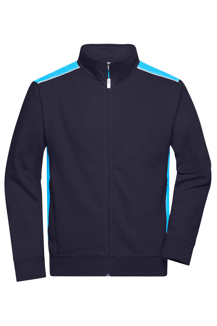 Men's Workwear Sweat Jacket - navy/turquoise