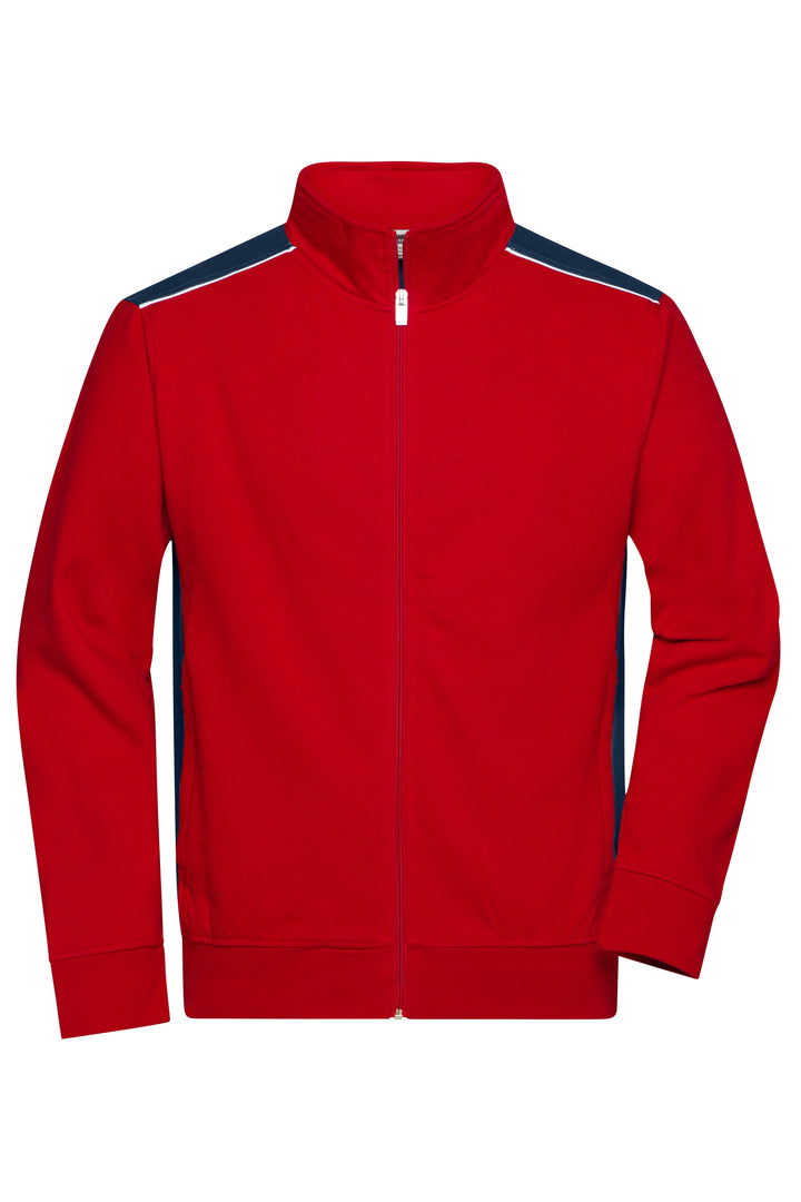 Men's Workwear Sweat Jacket - red/navy