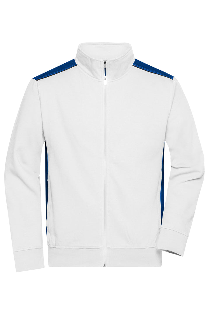 Men's Workwear Sweat Jacket - white/royal