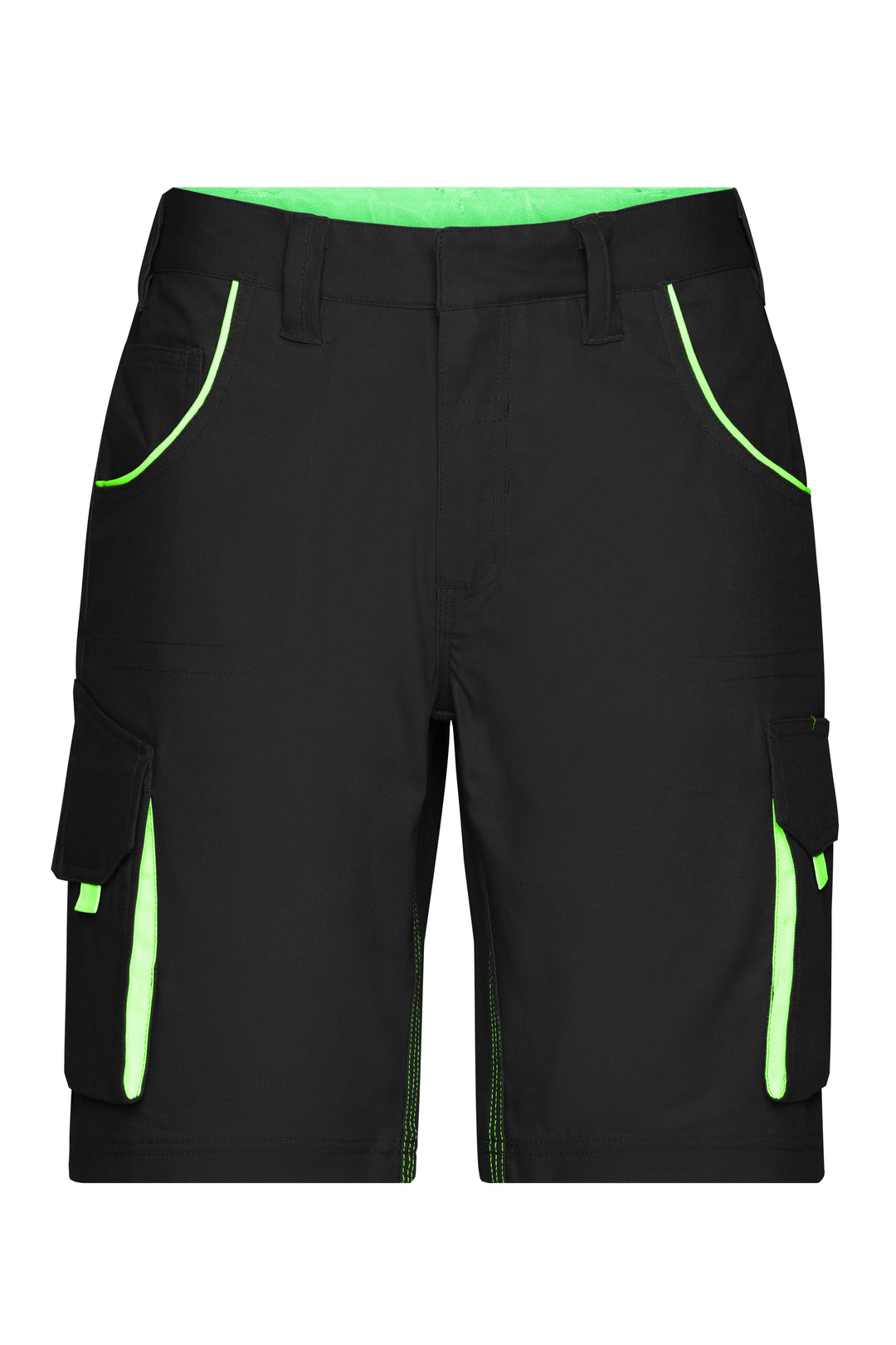 Workwear Bermudas - COLOR - - black/lime-green