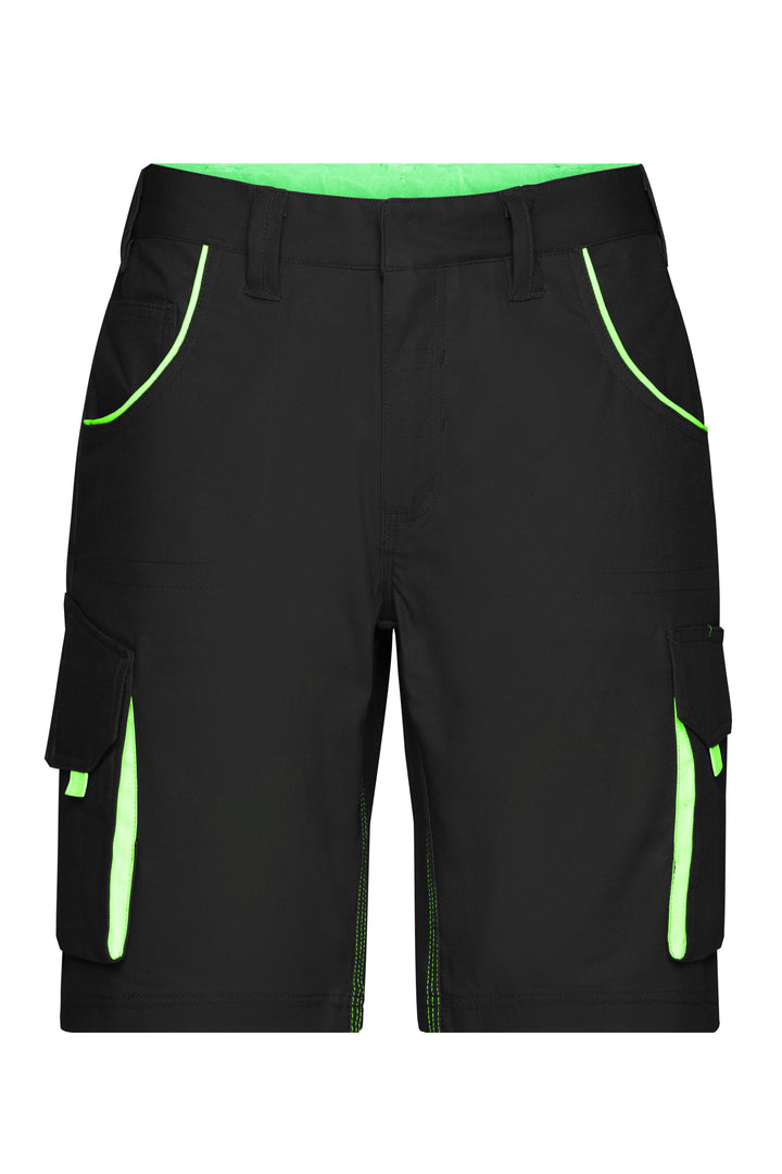 Workwear Bermudas - COLOR - - black/lime-green