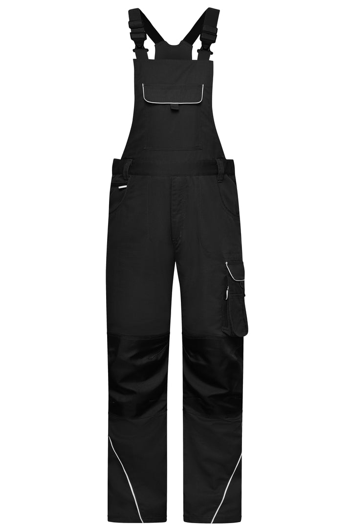 Workwear Pants with Bib - SOLID - - black