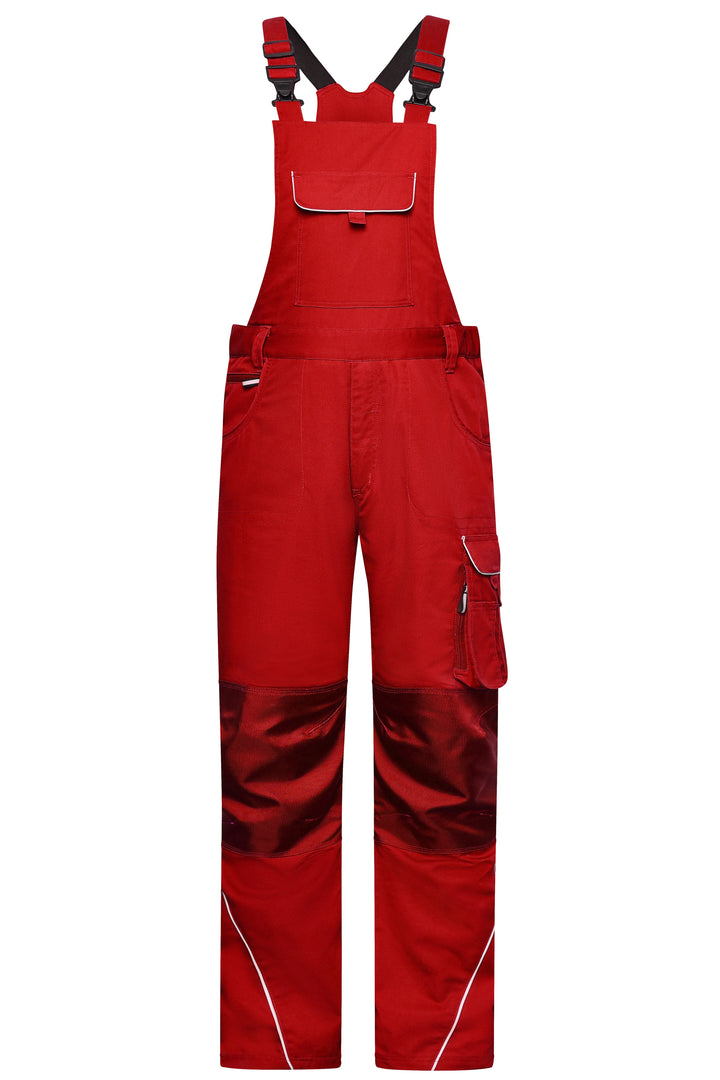 Workwear Pants with Bib - SOLID - - red
