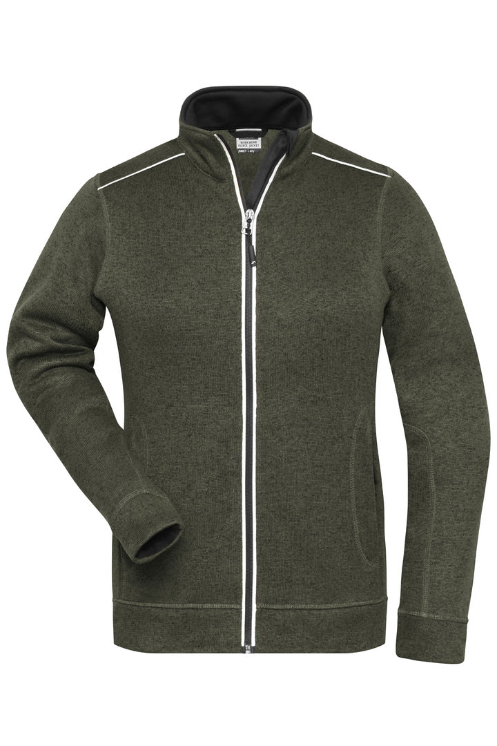 Ladies' Knitted Workwear - olive-melange/black