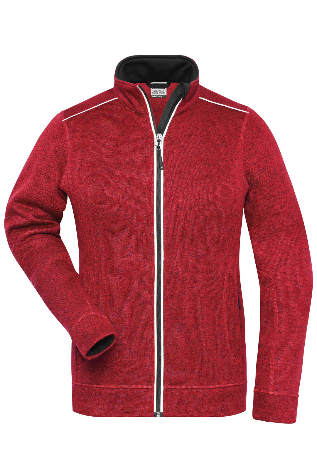 Ladies' Knitted Workwear - red-melange/black