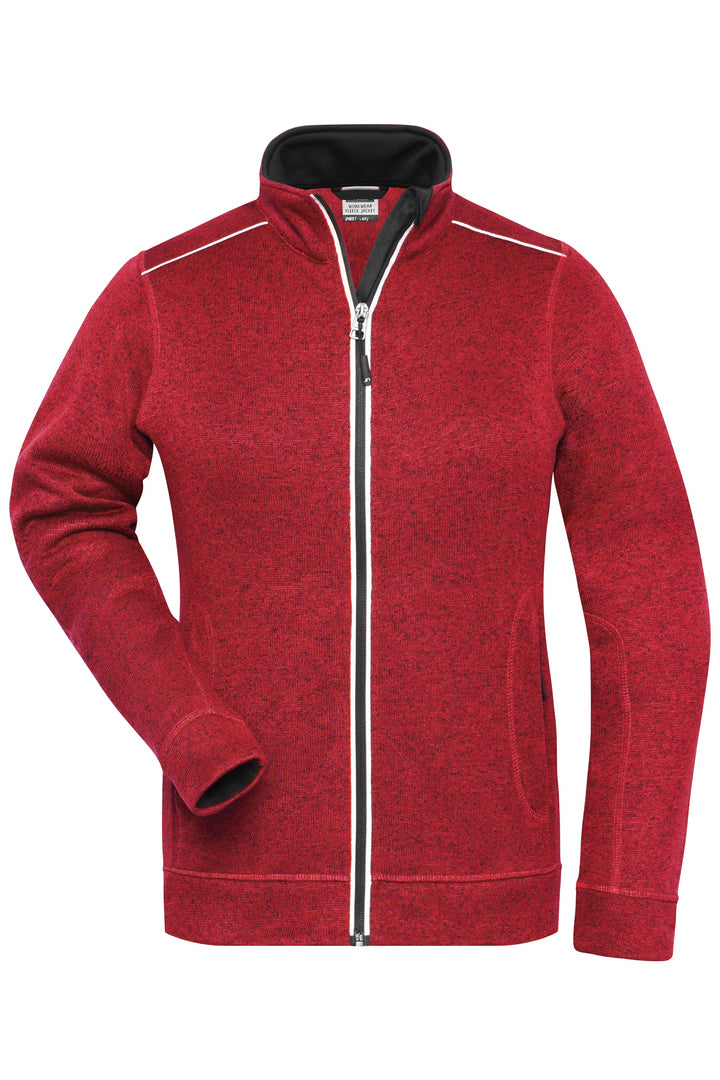 Ladies' Knitted Workwear - red-melange/black