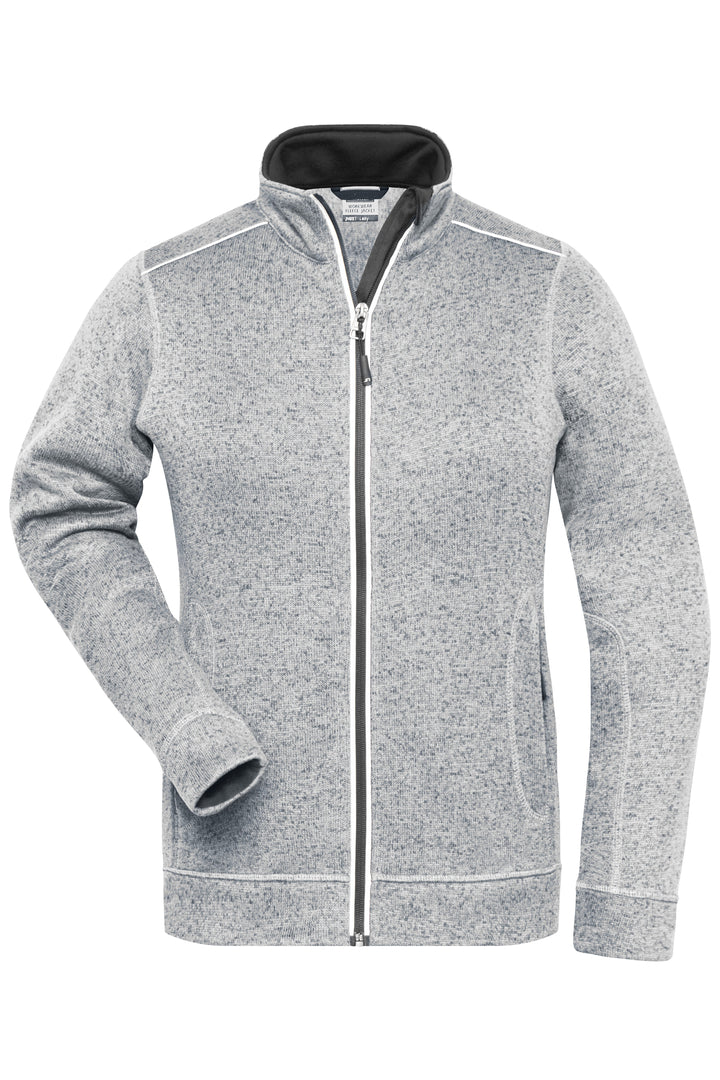 Ladies' Knitted Workwear - white-melange/carbon
