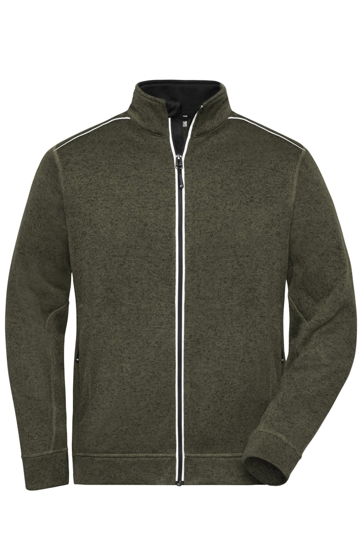 Men's Knitted Workwear - olive-melange/black
