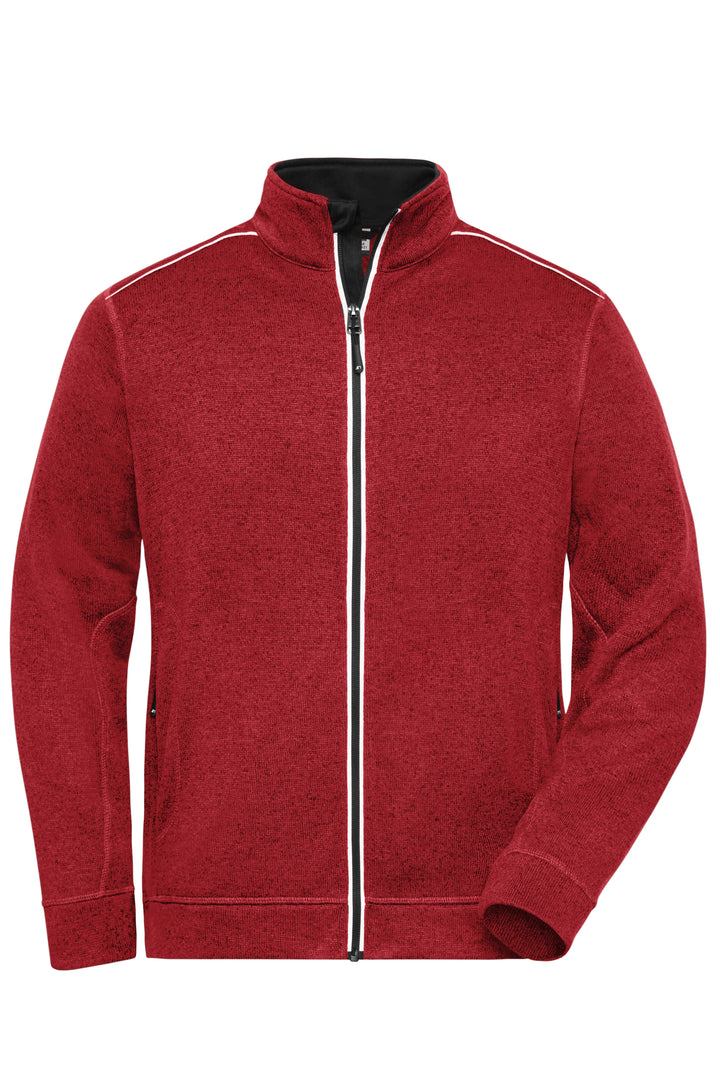 Men's Knitted Workwear - red-melange/black