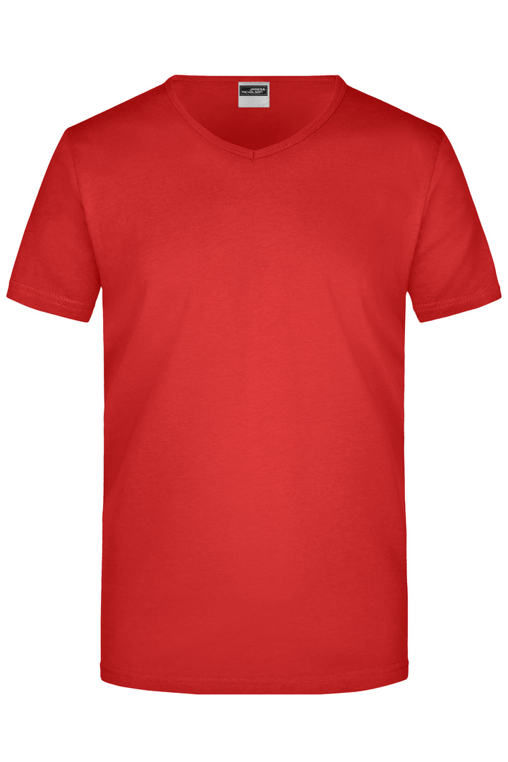 Men's Slim Fit V-T - red