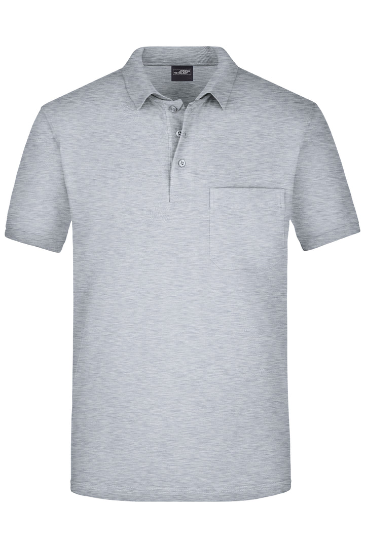 Men's Polo Pocket - grey-heather