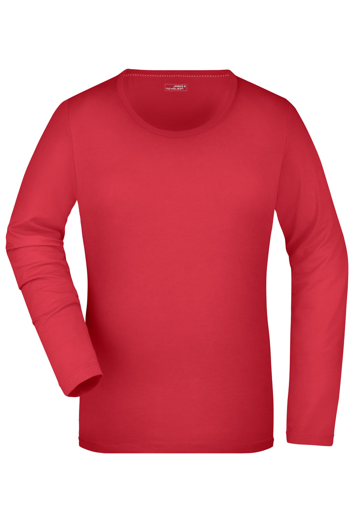 Ladies' Stretch Shirt Long-Sleeved - pink