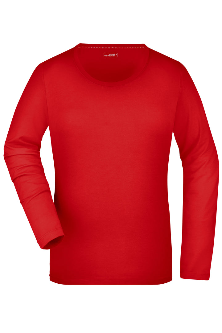 Ladies' Stretch Shirt Long-Sleeved - red