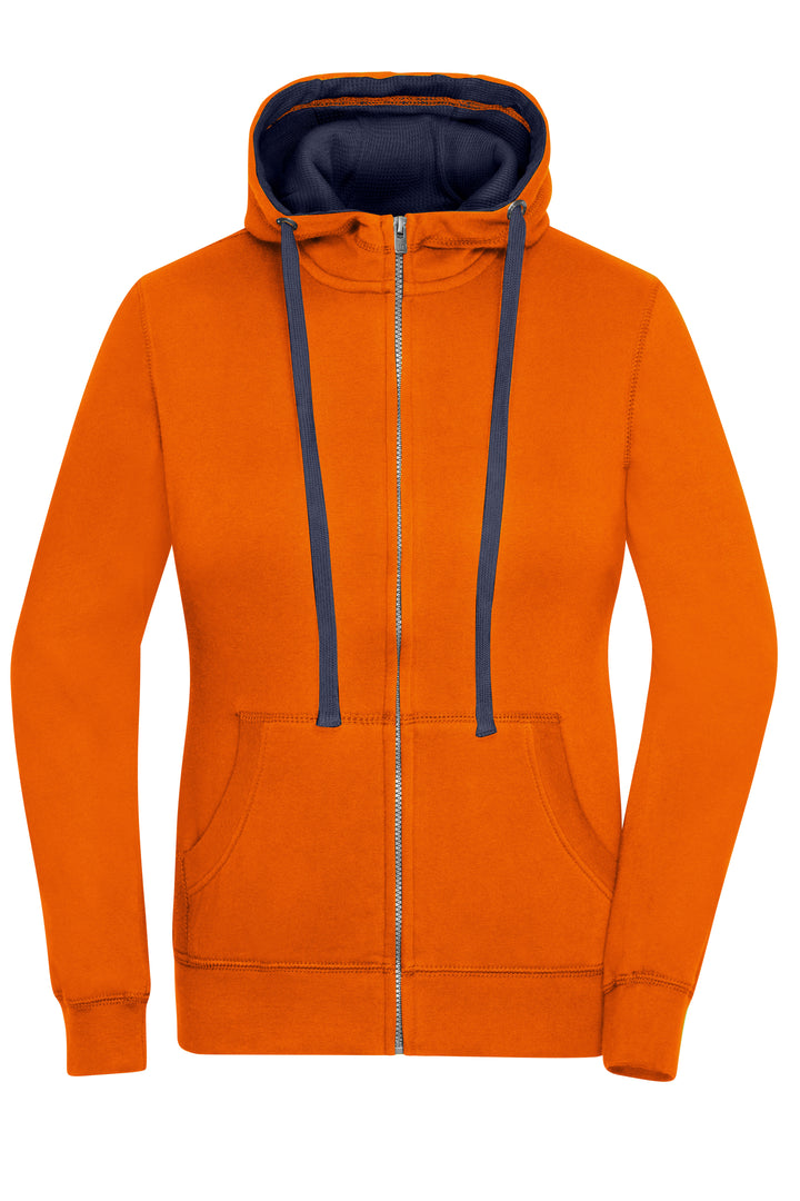 Ladies' Lifestyle Zip-Hoody - dark-orange/navy