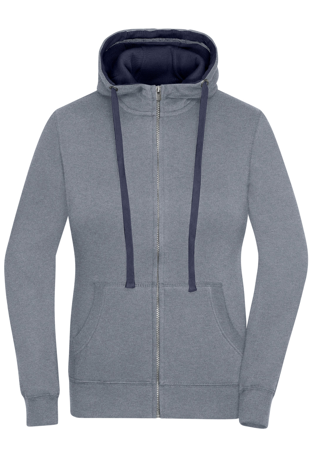 Ladies' Lifestyle Zip-Hoody - grey-melange/navy