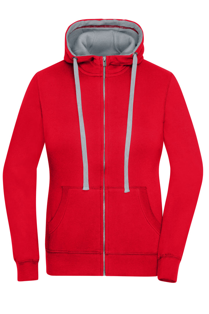 Ladies' Lifestyle Zip-Hoody - red/grey-heather