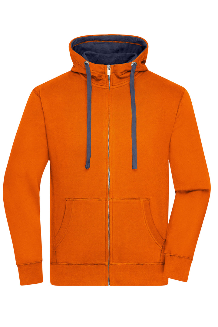 Men's Lifestyle Zip-Hoody - dark-orange/navy