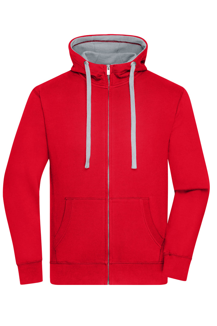 Men's Lifestyle Zip-Hoody - red/grey-heather