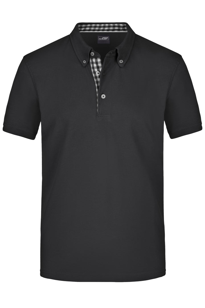 Men's Plain Polo - black/black-white