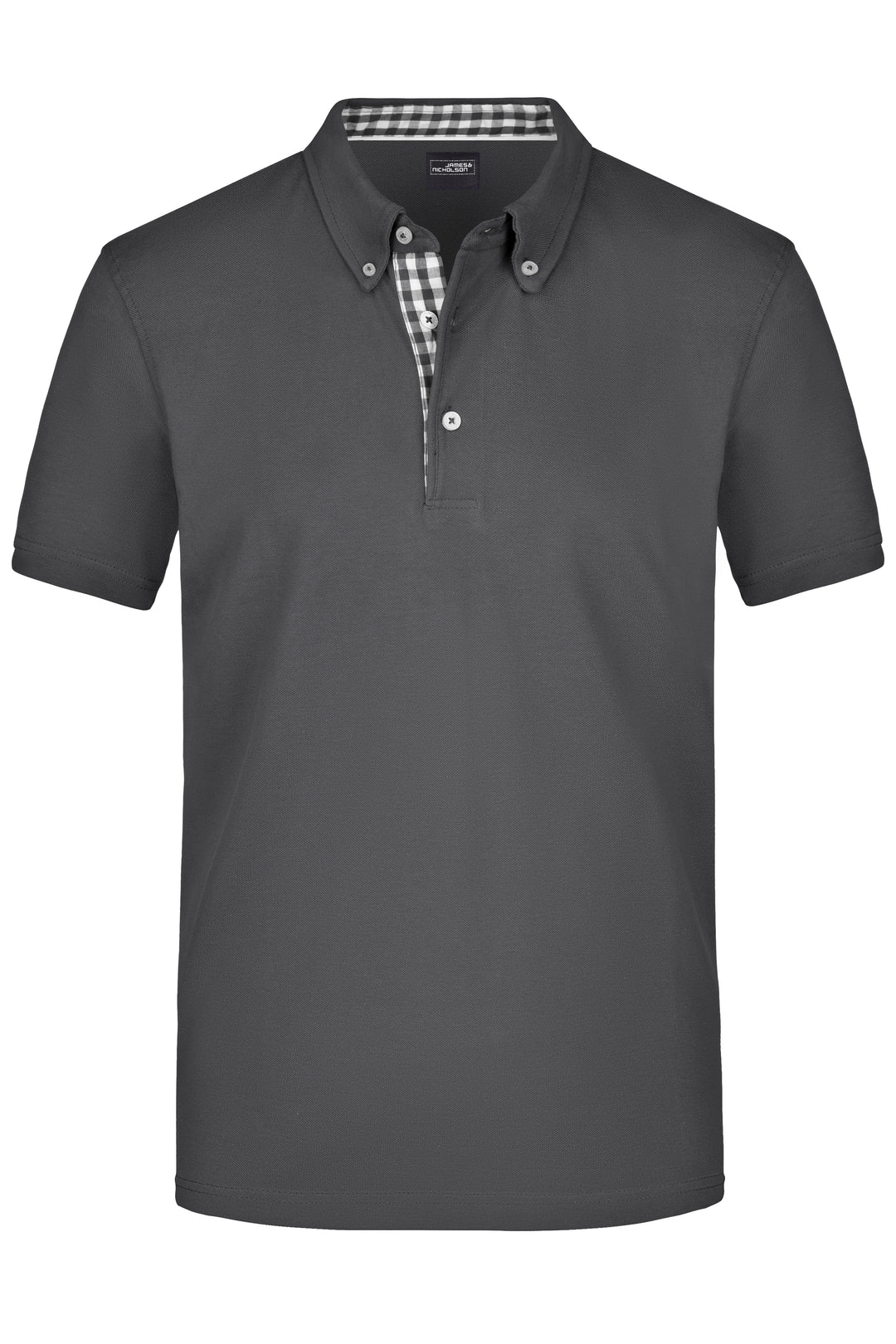 Men's Plain Polo - graphite/graphite-white