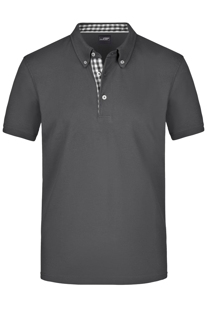 Men's Plain Polo - graphite/graphite-white