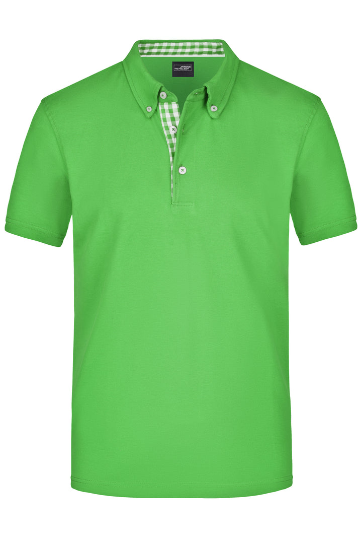 Men's Plain Polo - lime-green/lime-green-white