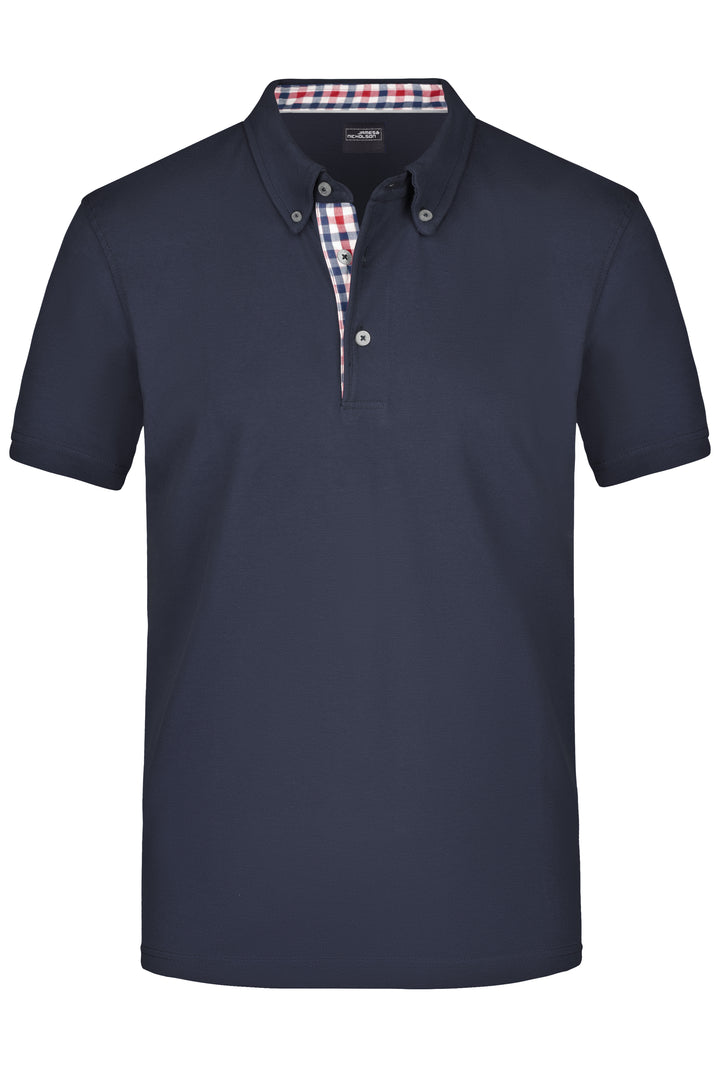 Men's Plain Polo - navy/red-navy-white