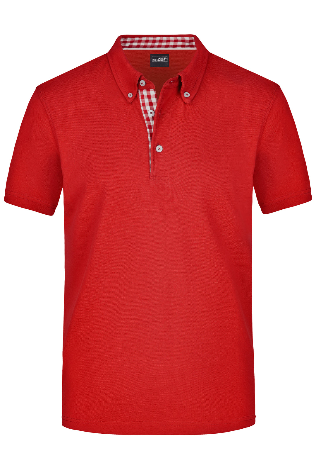 Men's Plain Polo - red/red-white