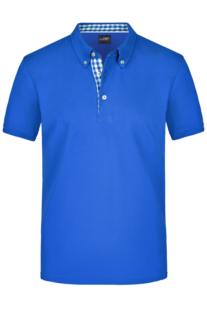 Men's Plain Polo - royal/royal-white