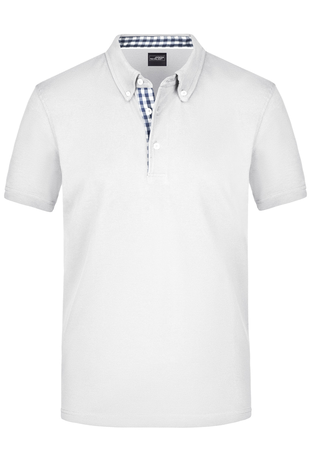Men's Plain Polo - white/navy/white