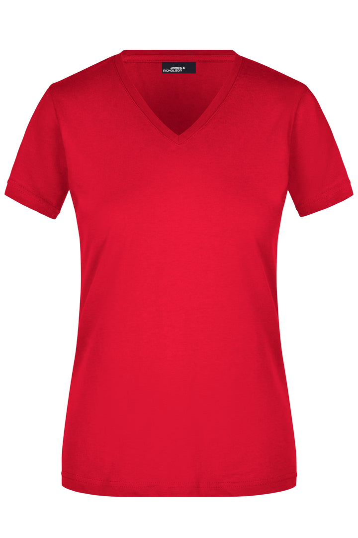 Ladies' Slim Fit V-T - red