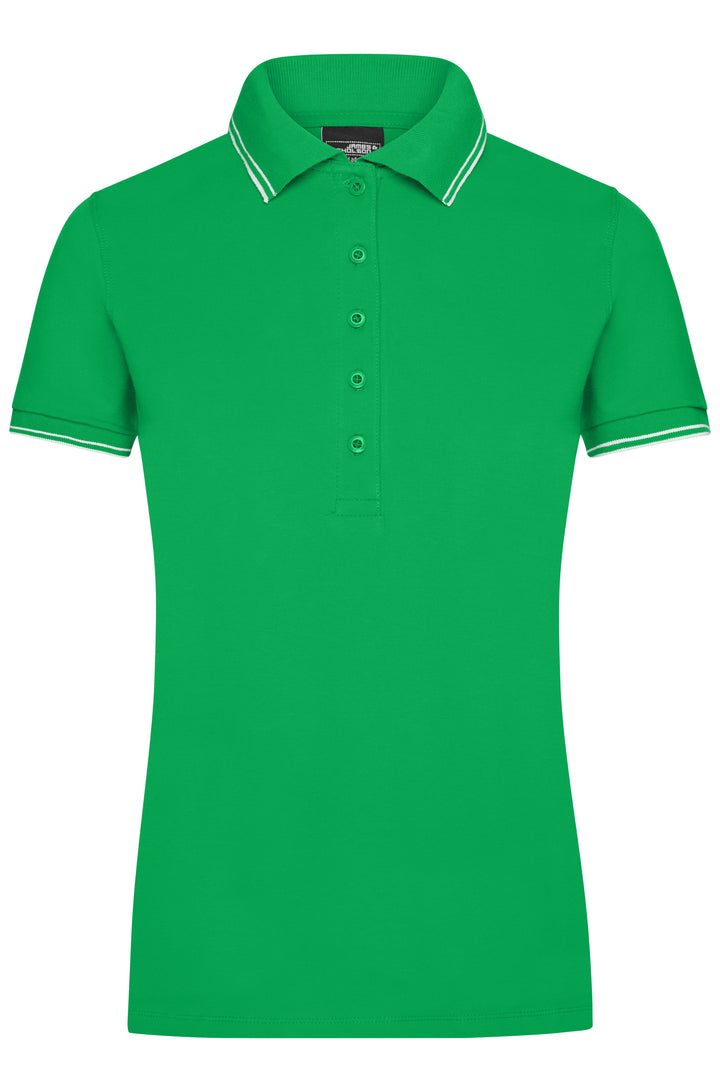 Ladies' Polo - fern-green/white