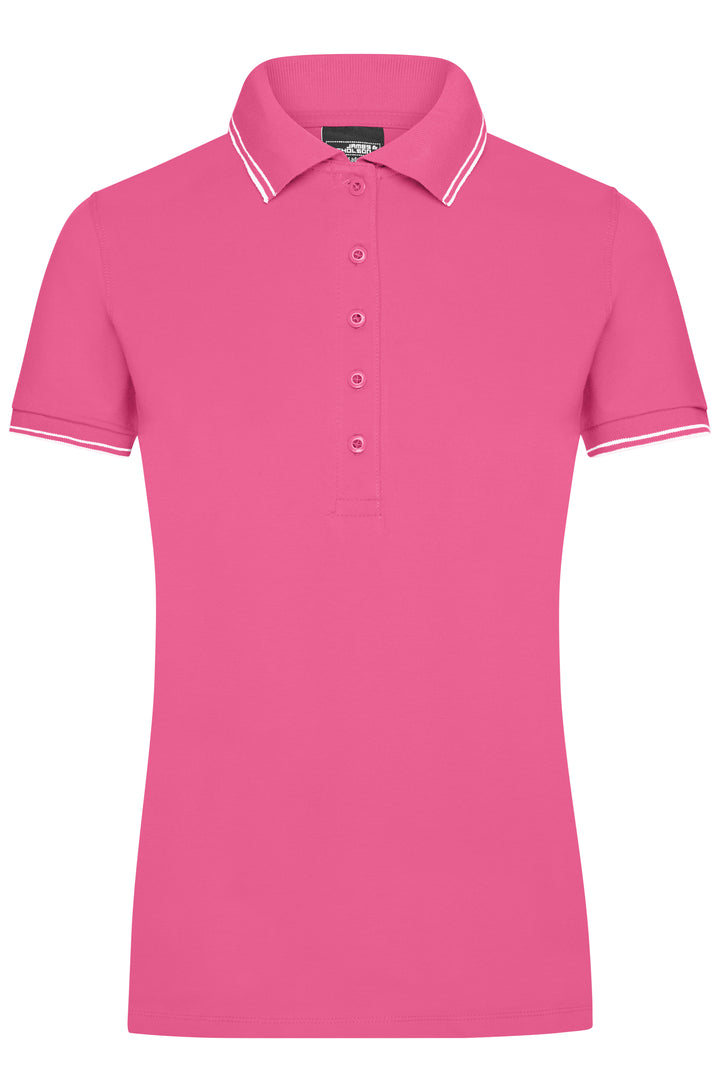 Ladies' Polo - pink/white