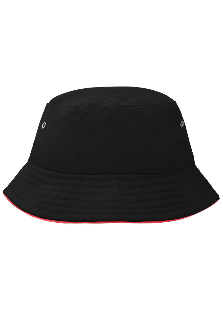 Fisherman Piping Hat for Kids - black/red