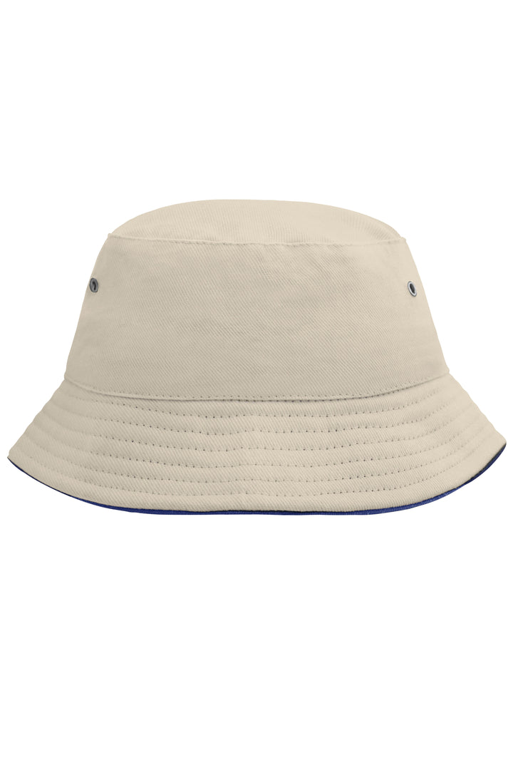Fisherman Piping Hat for Kids - natural/navy