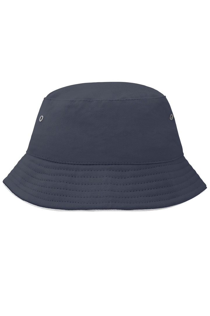 Fisherman Piping Hat for Kids - navy/white