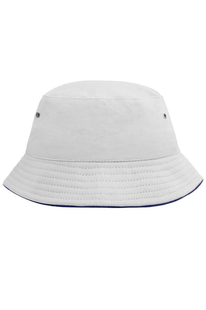 Fisherman Piping Hat for Kids - white/navy