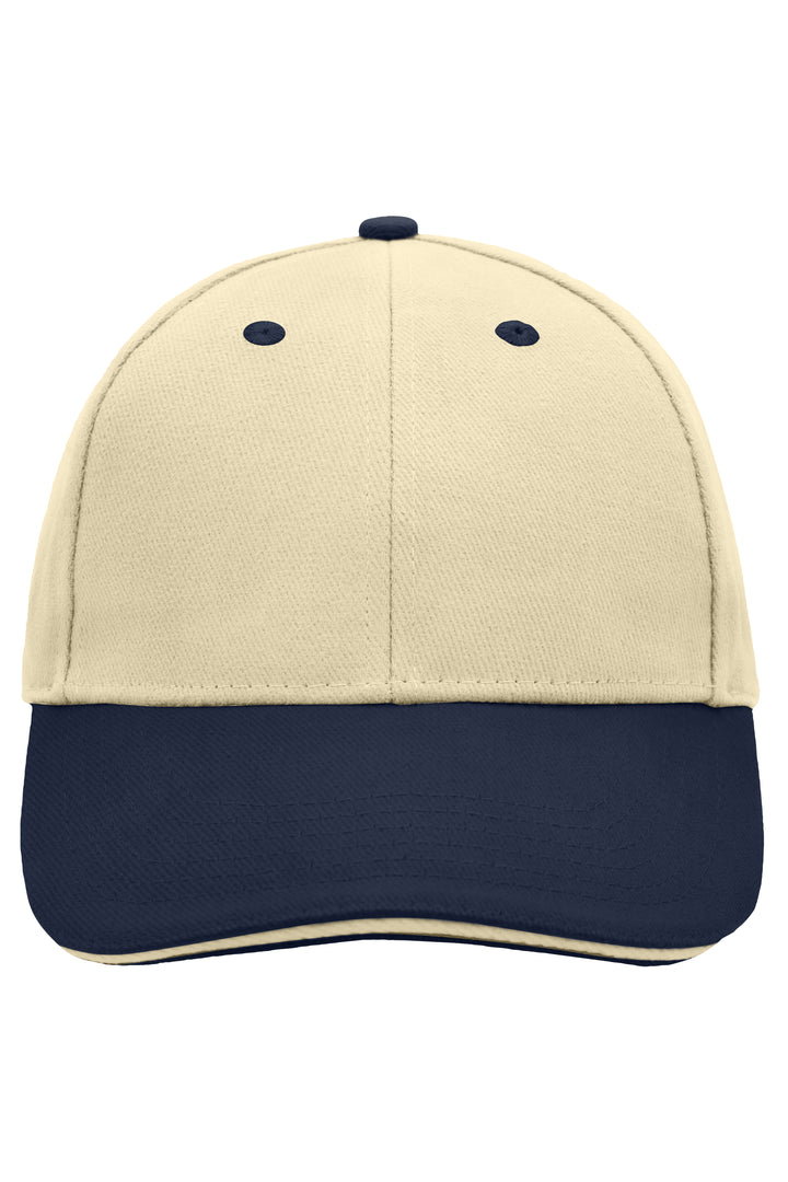 6 Panel Sandwich Cap - beige/navy/beige