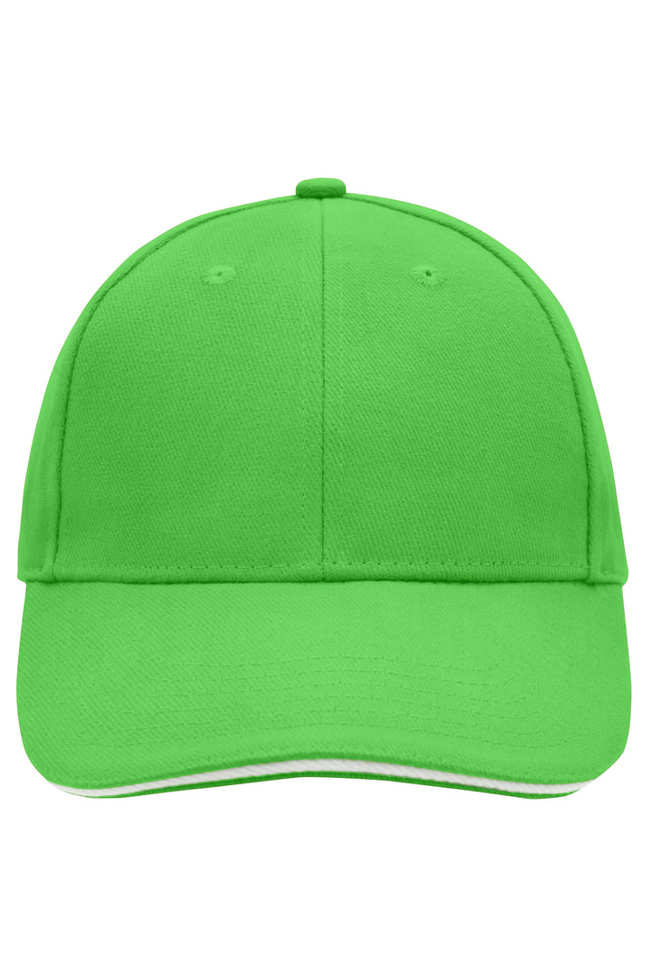 6 Panel Sandwich Cap - lime-green/white