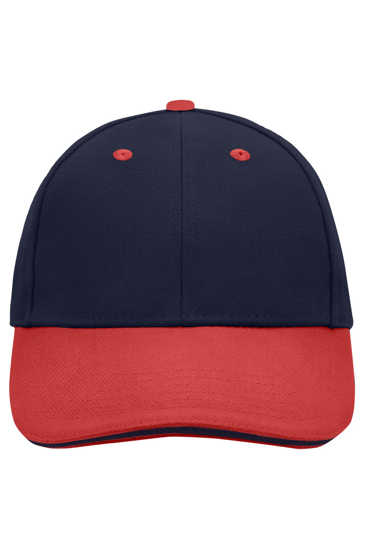 6 Panel Sandwich Cap - navy/red/navy