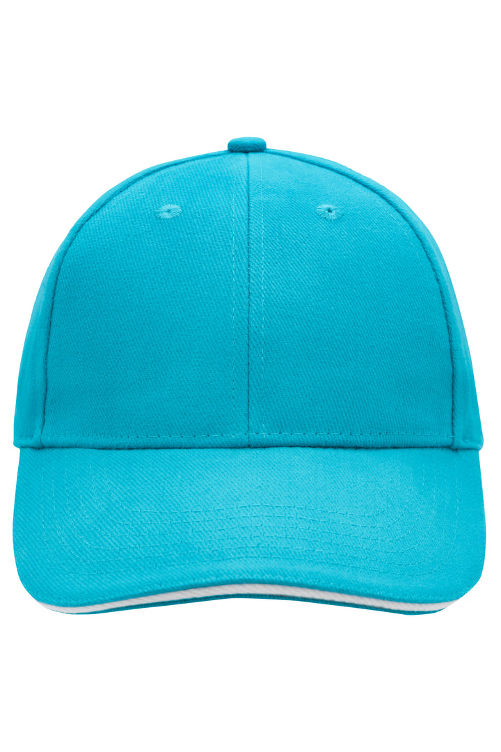 6 Panel Sandwich Cap - pacific/white