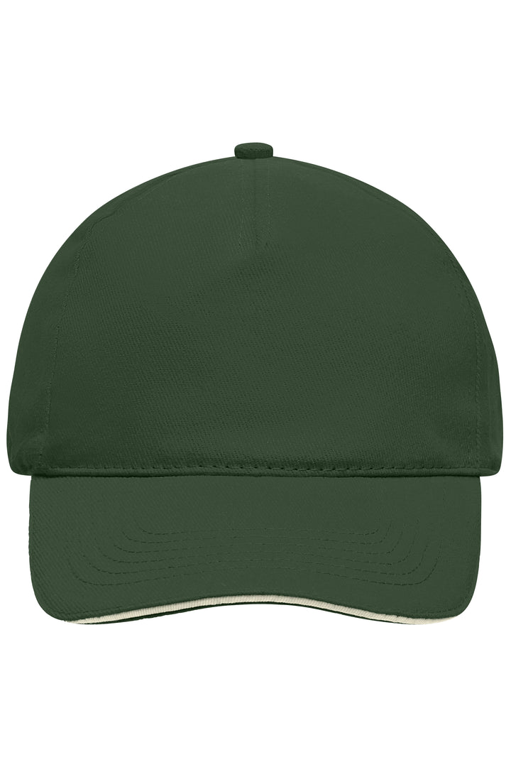 5 Panel Sandwich Cap - dark-green/natural