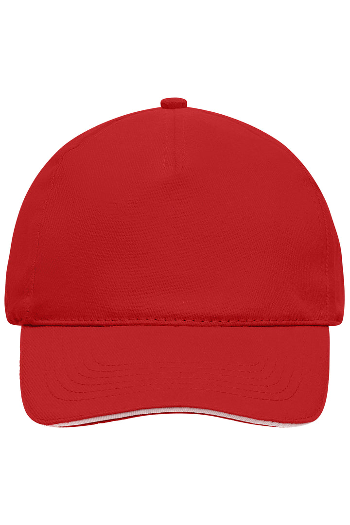 5 Panel Sandwich Cap - red/white