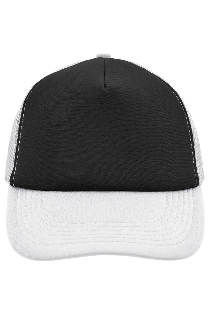5 Panel Polyester Mesh Cap - black/white