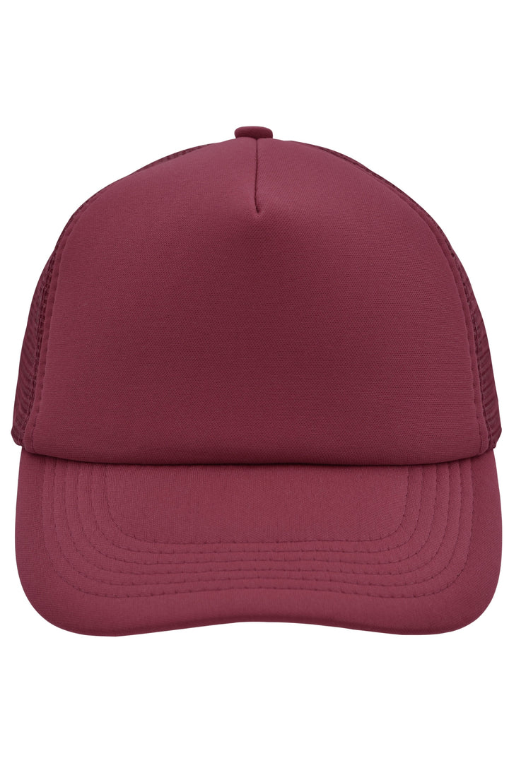5 Panel Polyester Mesh Cap - burgundy