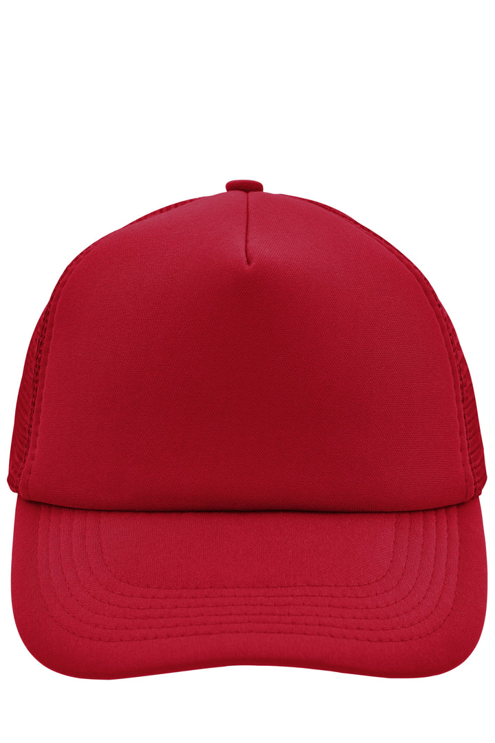 5 Panel Polyester Mesh Cap - red