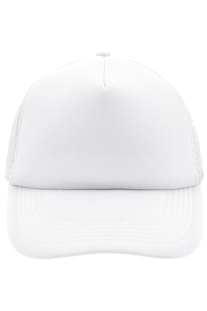 5 Panel Polyester Mesh Cap - white