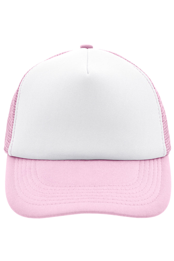 5 Panel Polyester Mesh Cap - white/baby-pink