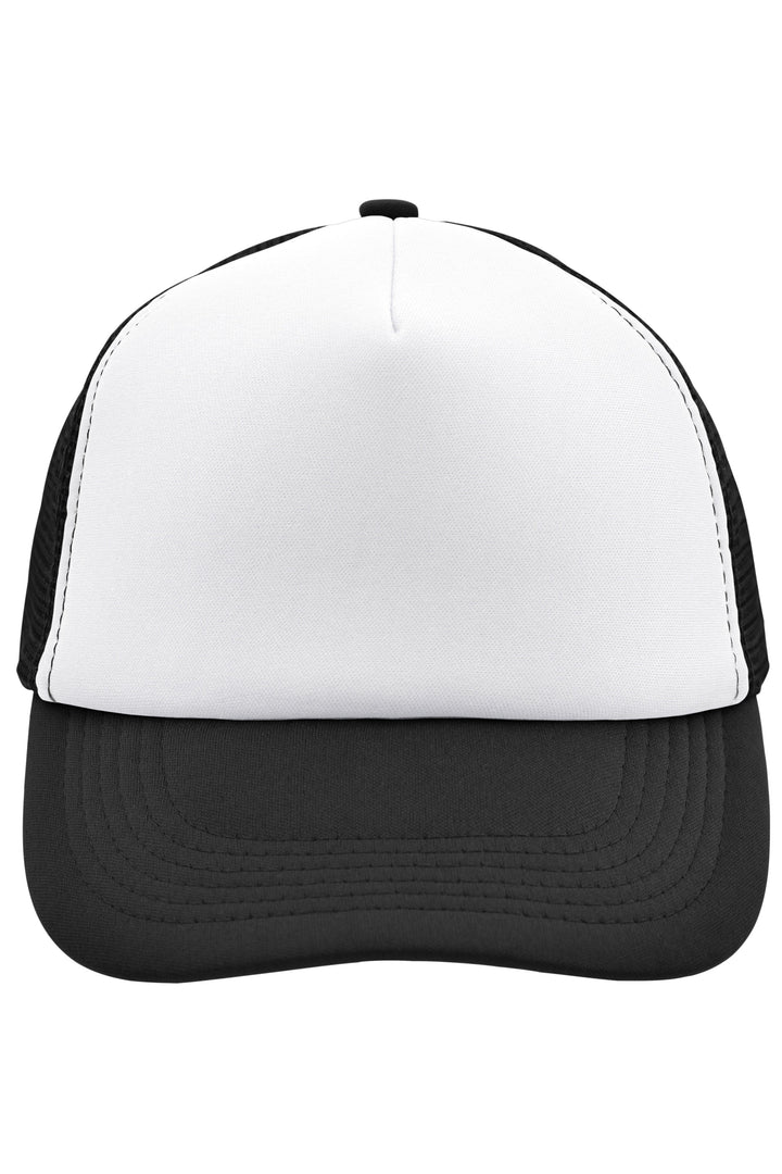 5 Panel Polyester Mesh Cap - white/black