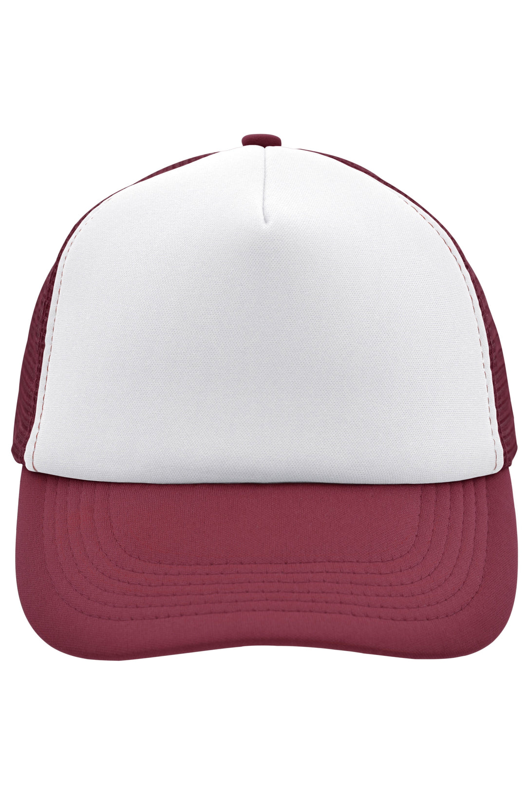 5 Panel Polyester Mesh Cap - white/burgundy